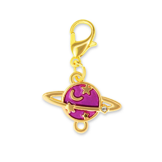 Purple Saturn Charm