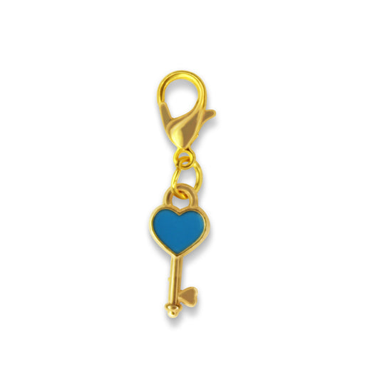 Blue Key to my Heart Charm