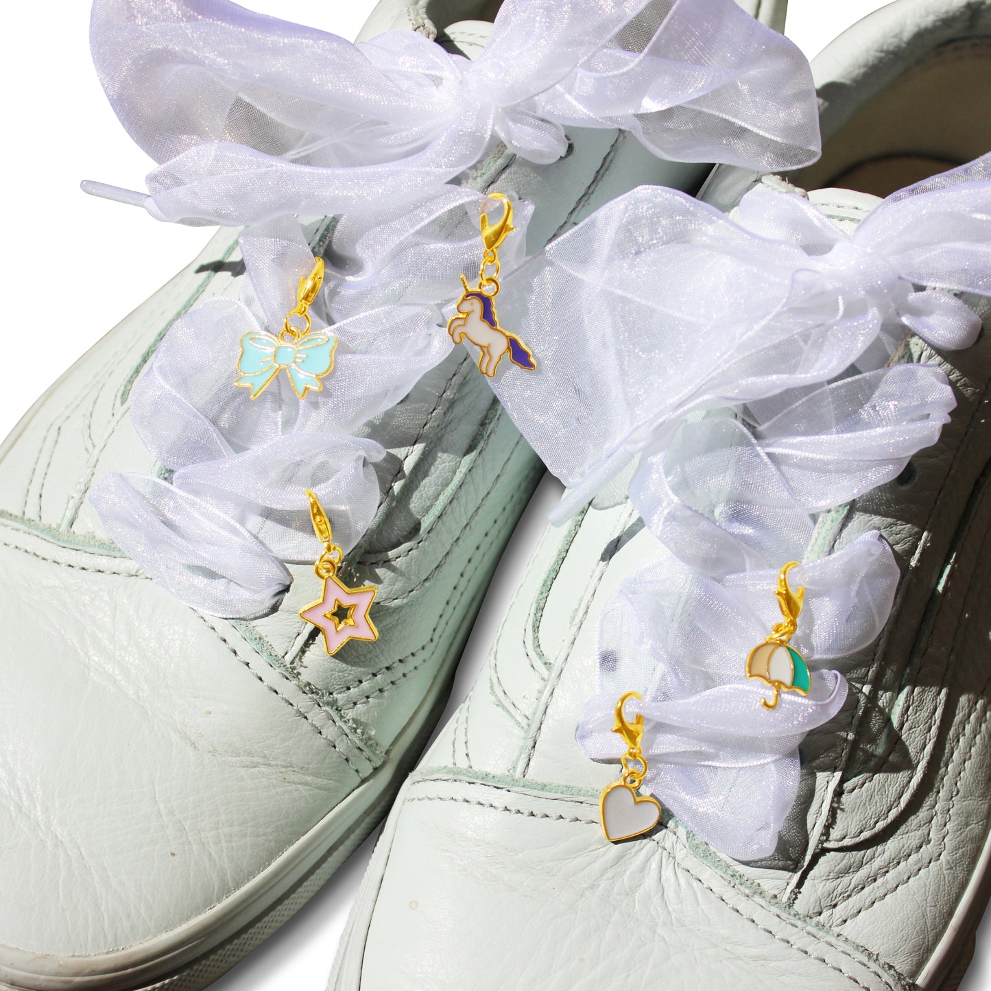 Silk Sheer Shoelace set with Charms Set