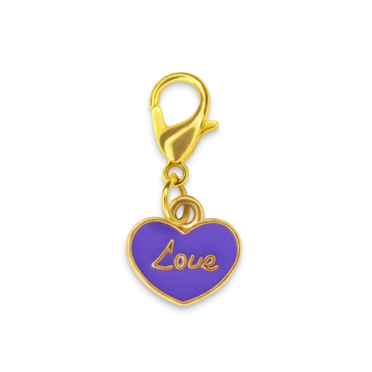 Purple Love Heart Charm