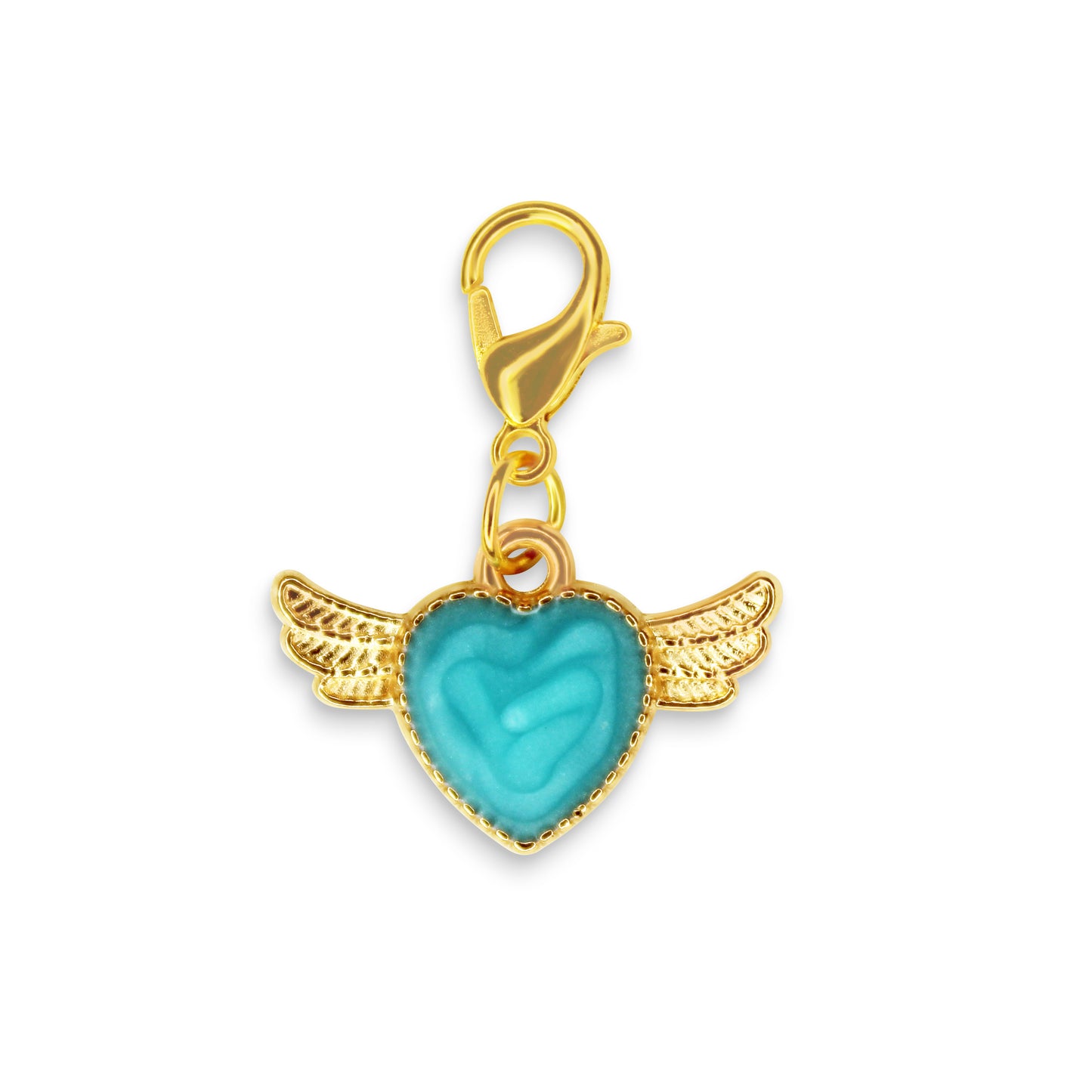 Blue Heart Wing Charm